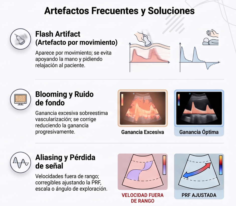 Artefactos y ajustes del modo Doppler: cómo obtener una imagen fiable y evitar errores de interpretación